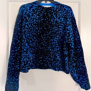 Proenza Schouler White Label's blue/black relaxed sweater